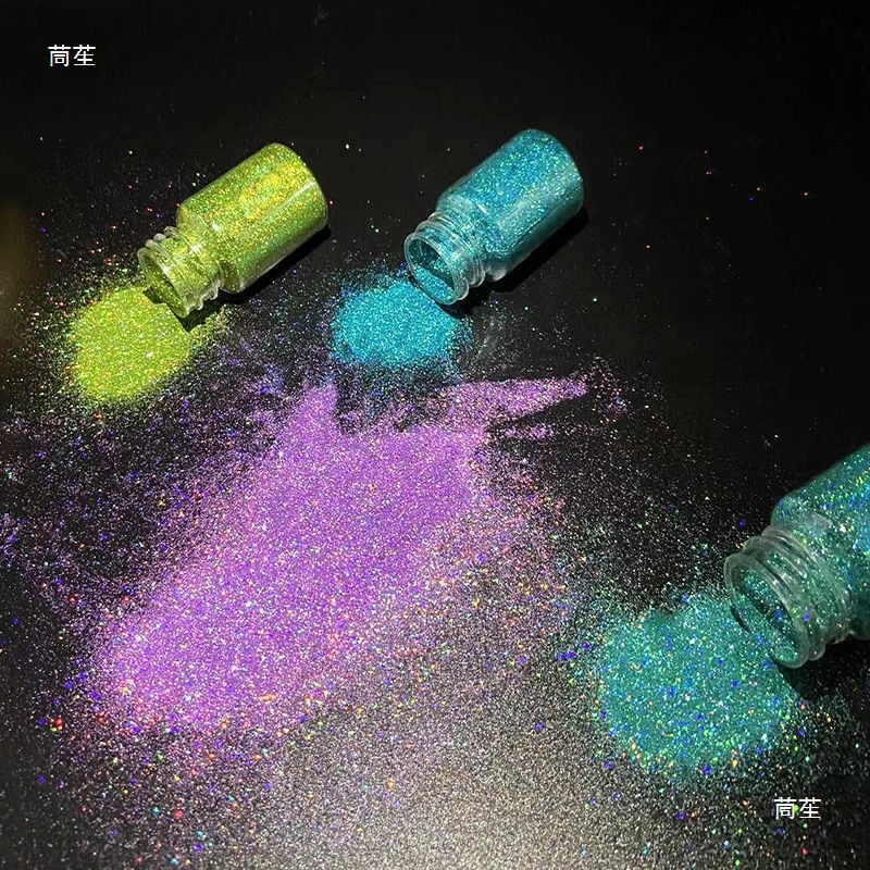 0.1mm Laser Powder Extra Fine Glitter Nail Art Colorful Gold Powder Glue Handmade DIY Material Gradient Printing Glitter Powder