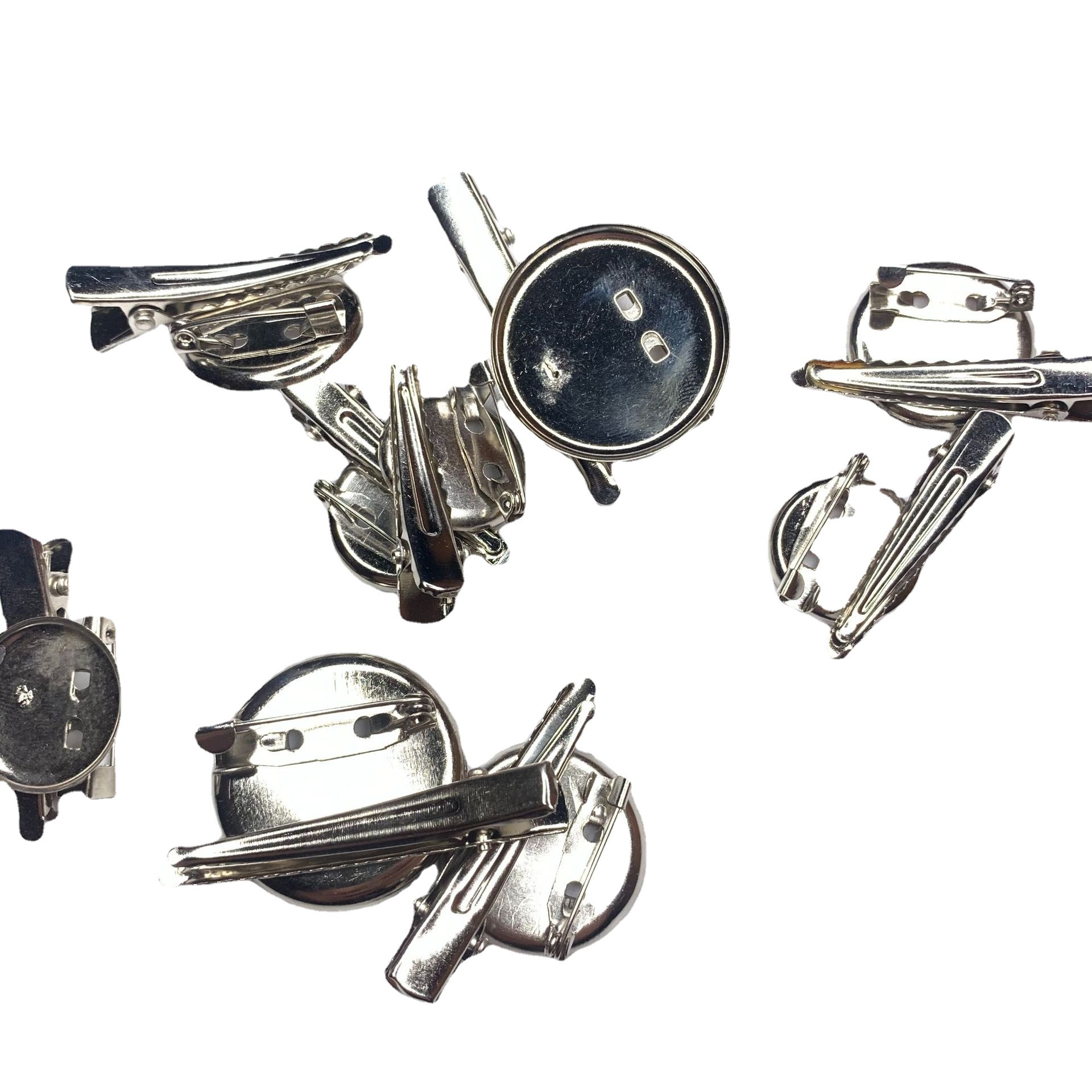 Disc pin dual-purpose brooch with pressure clip chest plate [2cm-2.5cm-3cm] iron manufacturers direct jewelry