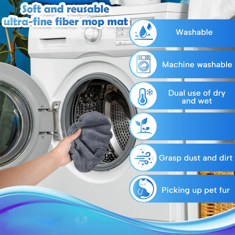 Suitable for Swiffer Sweeper Flat Mop Replacement Pad Reusable Coral Velvet Mop Cloth