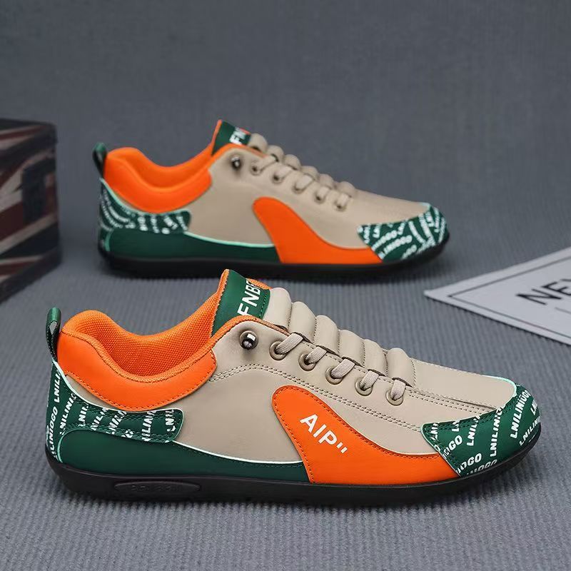 Light Luxury Large Size Four-Season Breathable Leather Workwear Driving Shoes One-Legged Soft-Soled Casual Forrest Gump Sports Retro Men's Shoes