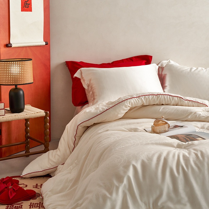 60S Jacquard Soybean Fiber Spring and Autumn Quilt Winter Quilt Light Luxury Thickened Warm Quilt Core Winter Single Double Quilt