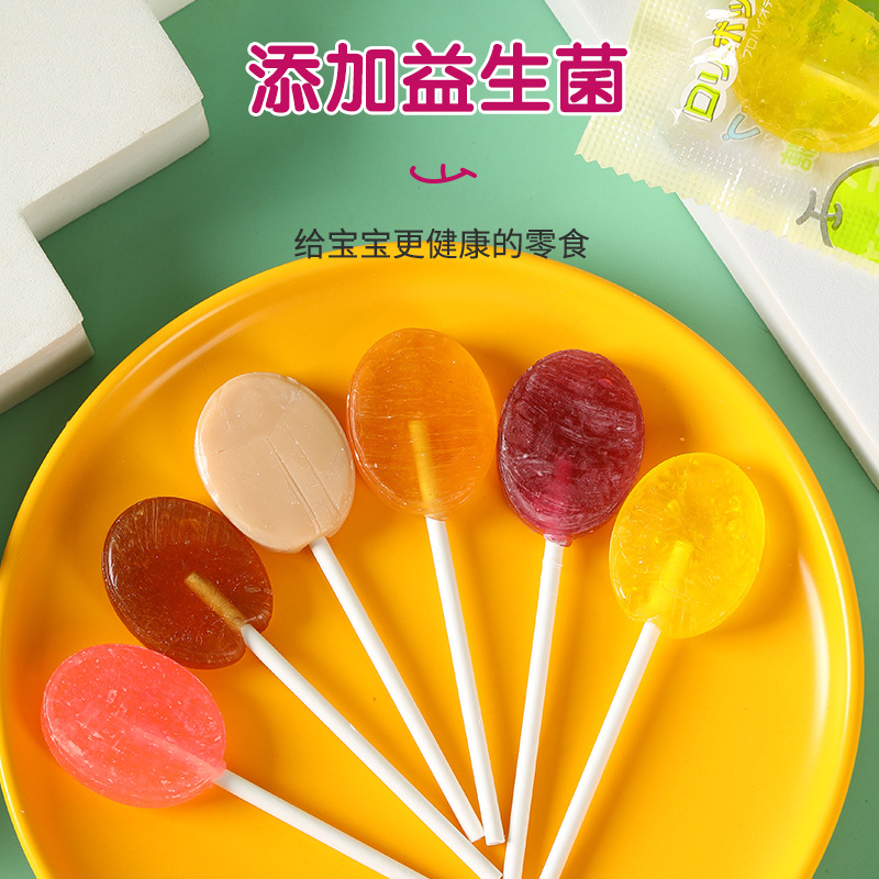 Meng Bao-square jar probiotic lollipop 96g (12) lollipop children snacks pear cream candy small