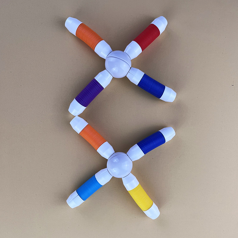 Cross-Border Retractable Magnetic Stick, Versatile Twist Music, Children's Concentration Training, Decompression Magnetic Stick, Educational Building Block Toys