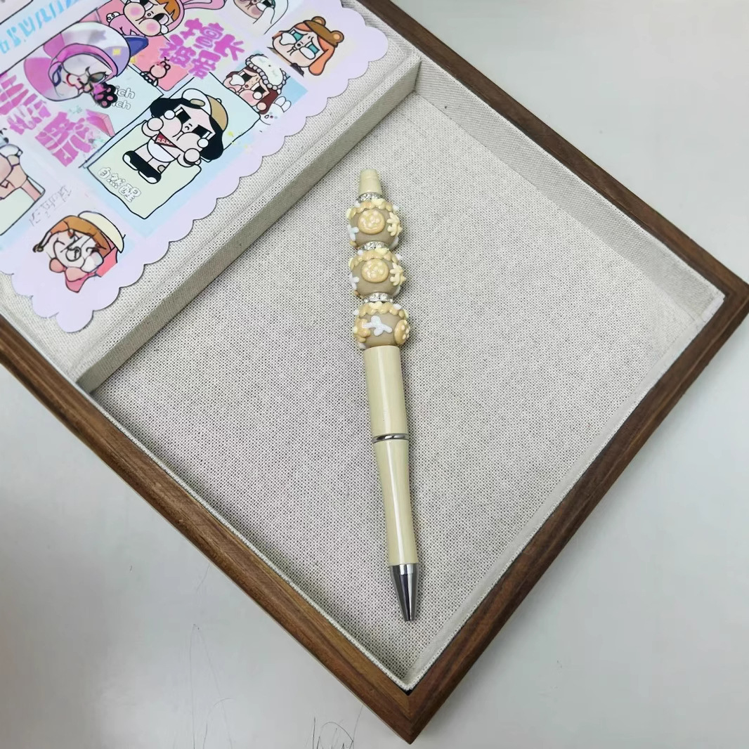 Ins Girly Heart Beaded Magic Wand Pink Cream Beads Ballpoint Pen Live Streaming DIY Blind Box Cute Pen