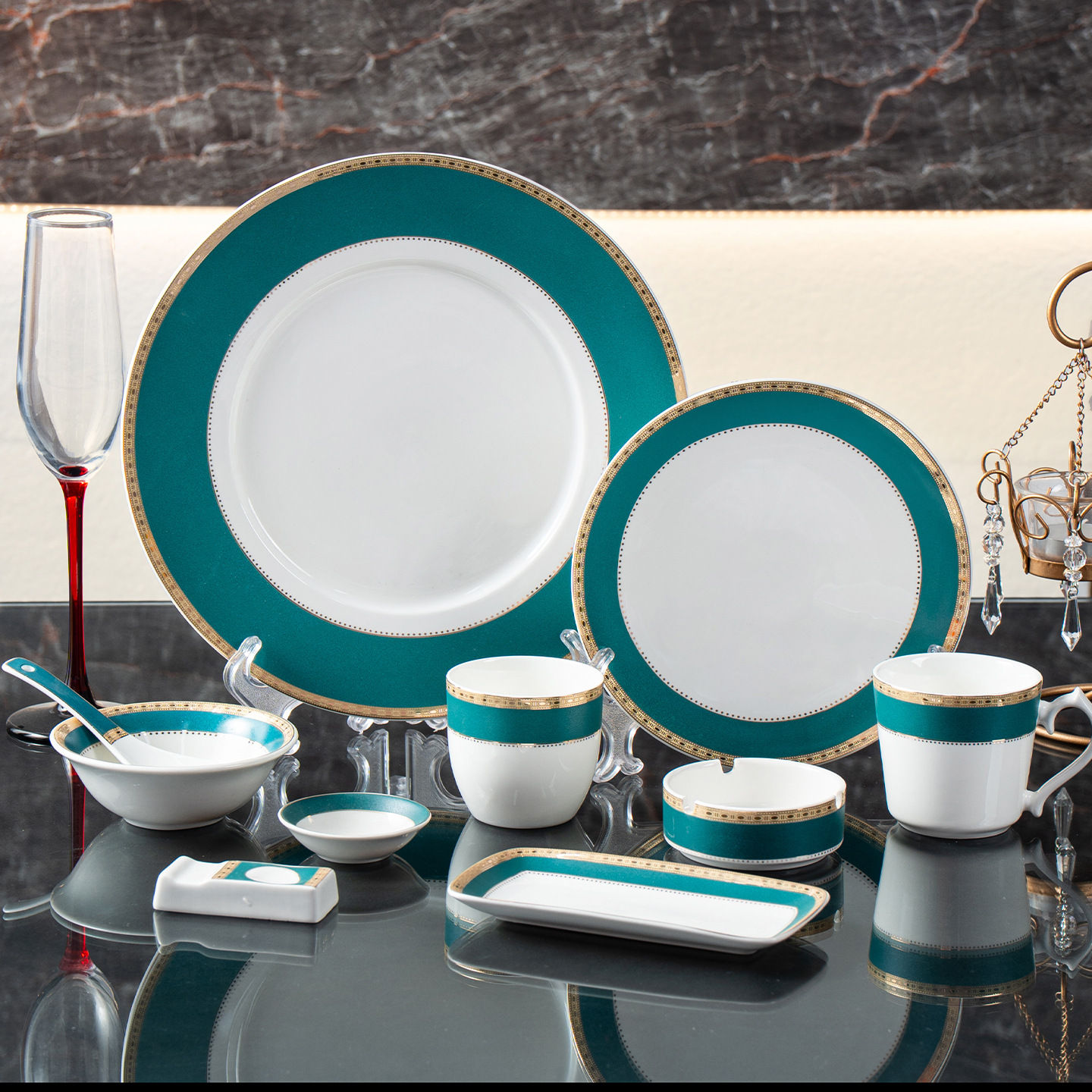 Керамические тарелки и миски для ресторанов и отелей, набор столовой посуды на четыре предмета, производство