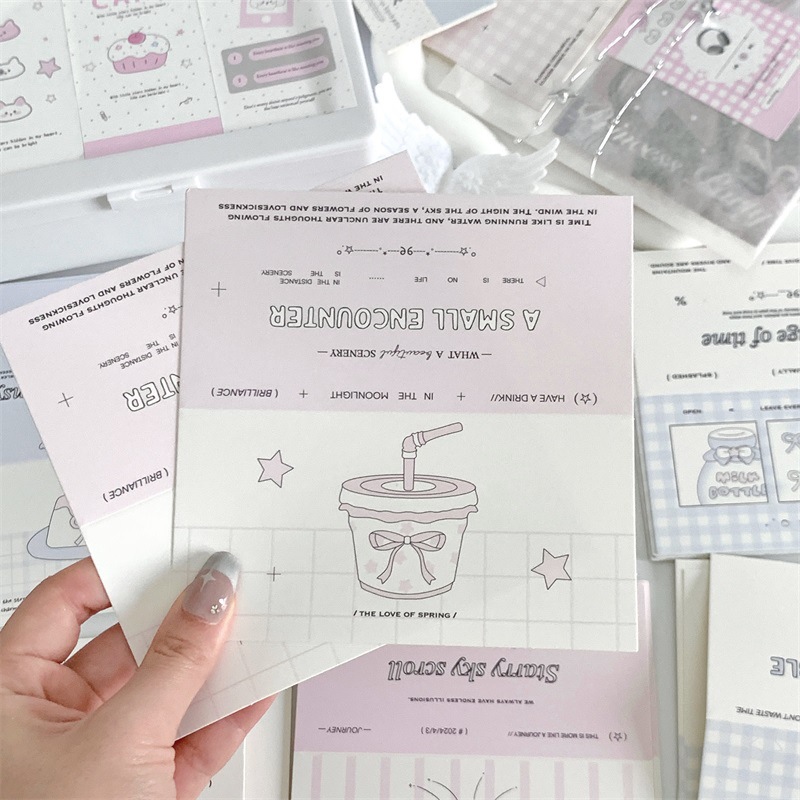 Original ins Style Folding Big Card Head Love Bean Small Card Packaging Material Star-chasing Jewelry Gift Card Packaging Card