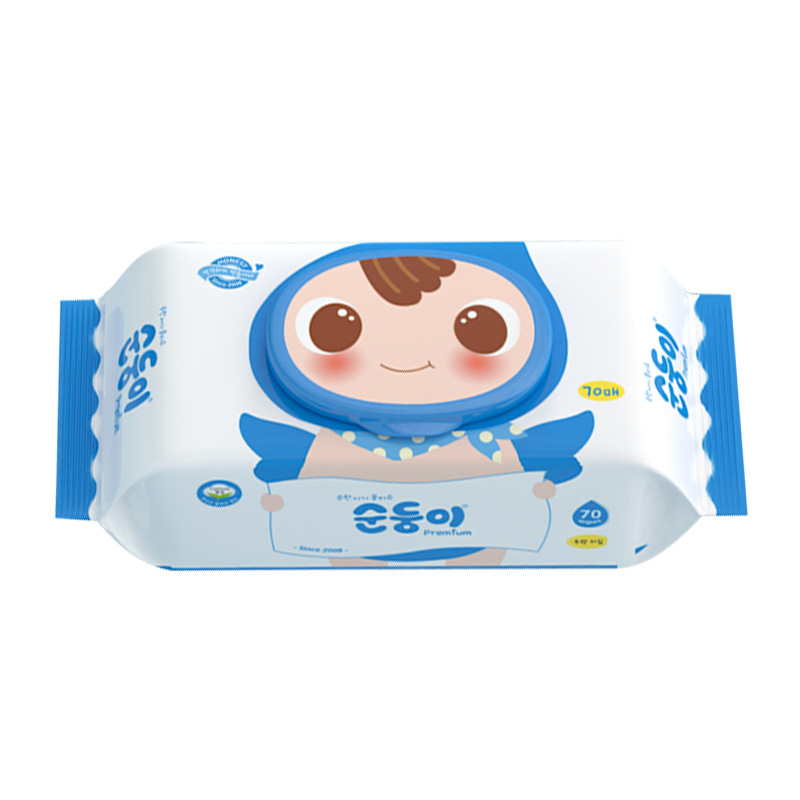 Korean Shunshuner Baby Wipes 70 Pumps 80 Pumps Cleaning Paper Towels Removable Paper Towels with Cover Moisturizing Wet Wipes