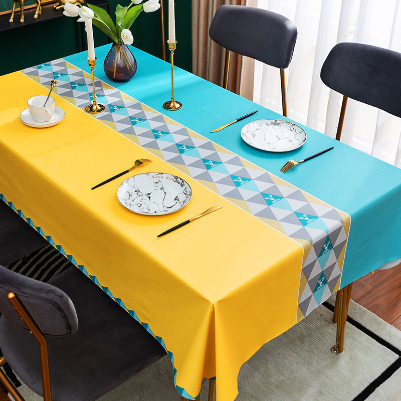 Disposable Tablecloth, Light Luxury, Waterproof, Oil-Proof, Thickened Rectangular Tablecloth, No-Wash Outdoor Camping Nordic Style