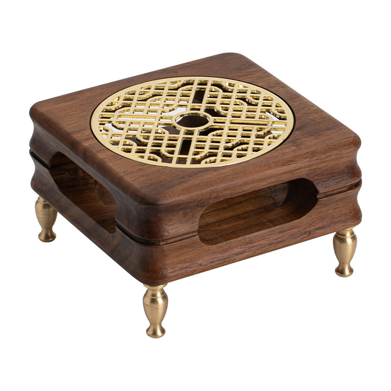 Walnut Tea Warmer Candle Holder Tea Brewing Device Milk Tea Warmer Incense Burner Tea Room Heating Base Wine Warmer Coffee Heater