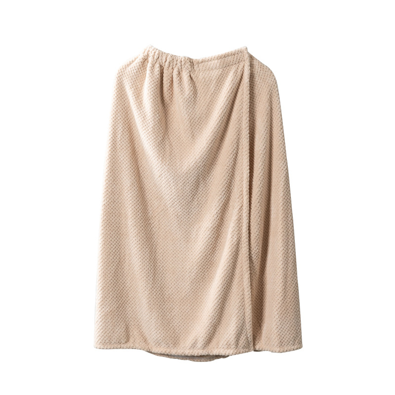 Bath Towel with Velcro, Pineapple Grid Lazy Bath Skirt, Wearable and Wrapable, Dress-Style Bathrobe, Absorbent, Quick-Drying, Thickened and Soft for Women