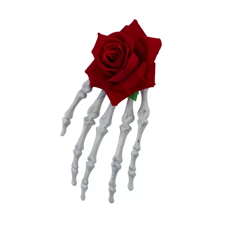 Halloween Headdress, Dark Style, Horror Decoration, Cute, Funny and Interesting Rose Skull Hairpin Design Jewelry
