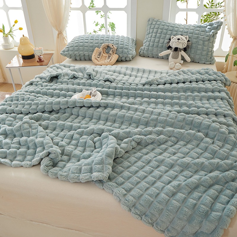 Cross-Border Popular Multifunctional Air-Conditioned Blanket, Sofa Blanket, New Cloud-Like Dreamland Solid Color Cut Flower Carved Blanket Wholesale