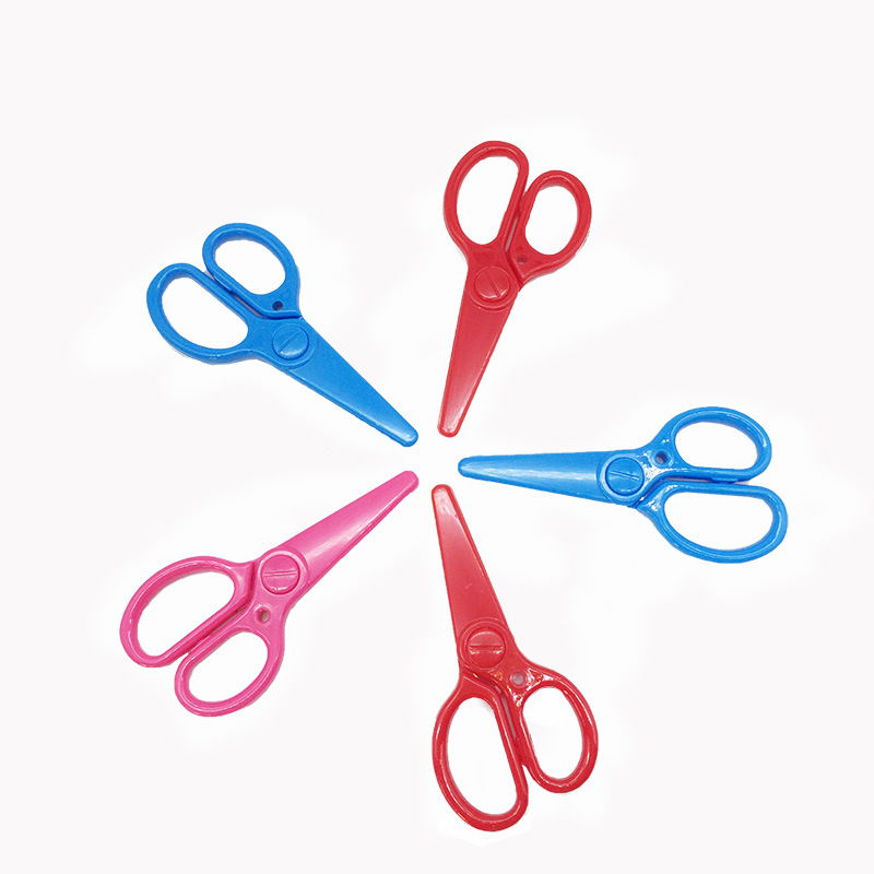 Детские безопасные маленькие ножницы, ручная работа, креативные ножницы для начальной школы, пластиковые антискользящие, многофункциональный офисный нож для бумаги