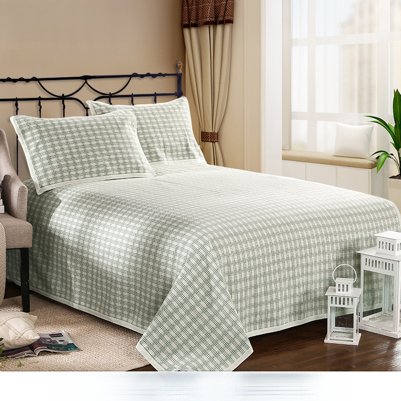 Linen Mat Three-Piece Set Single Double-Sided Folding Linen Mat Double Baby Non-Ice Silk Mat