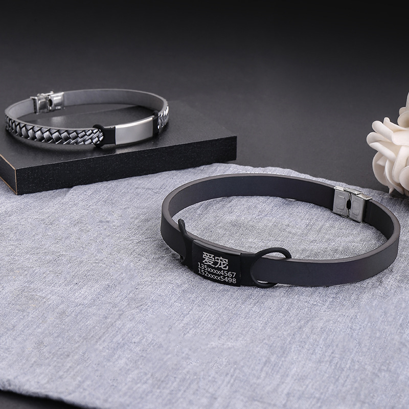 Silicone Pet Supplies Customized Stainless Steel Dog Tags for Cats, Dogs and Cats, Universal Anti-Lost Pet Identity Tags