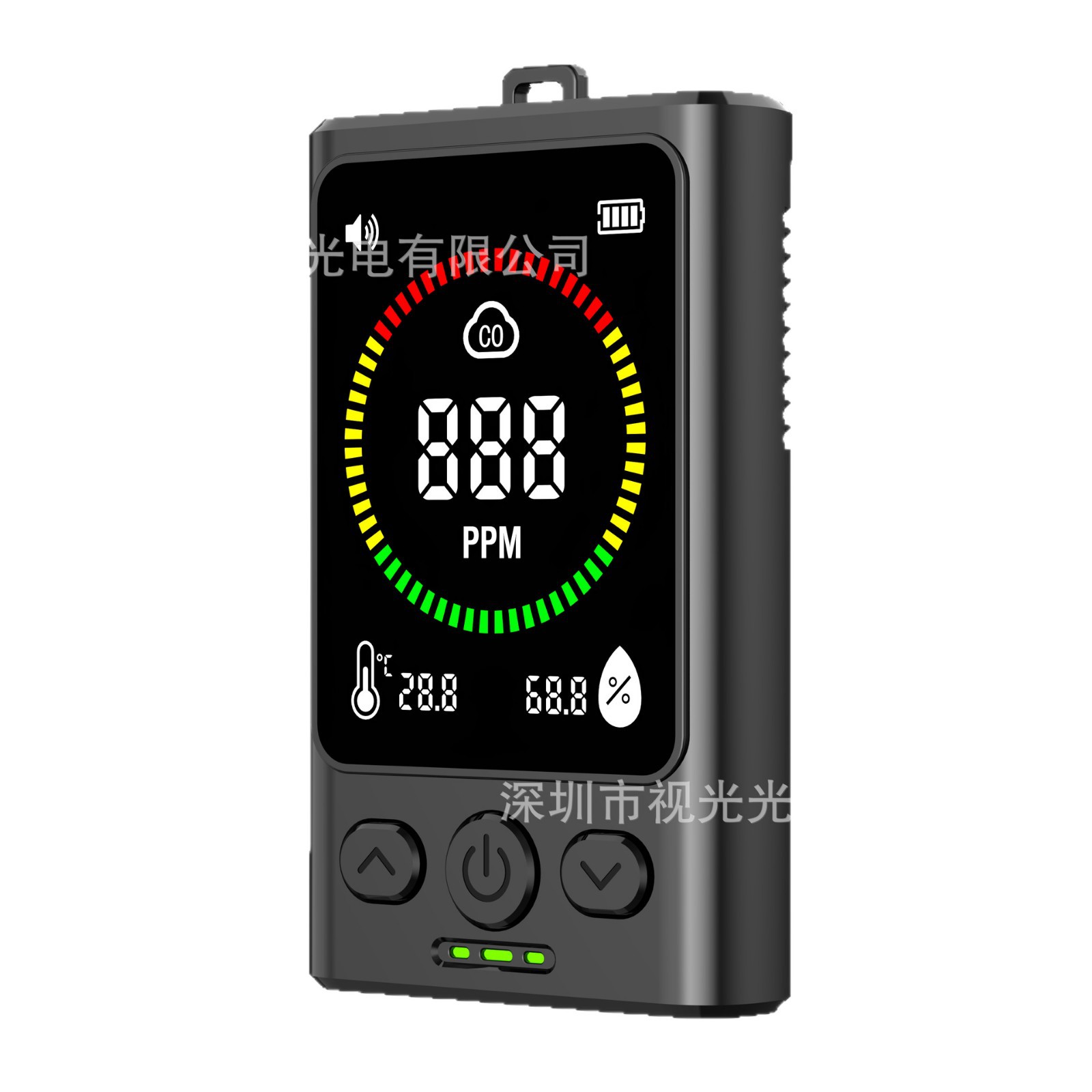 Household Indoor Co Temperature and Humidity 3-in-1 Carbon Monoxide Detector Gc300 Combustible Gas Detector Charging