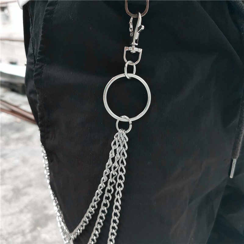 Metal Ring Punk Versatile Pants Chain Manufacturer Direct Sale Three-Layer Waist Chain Metal Key Chain Bag Wallet Chain