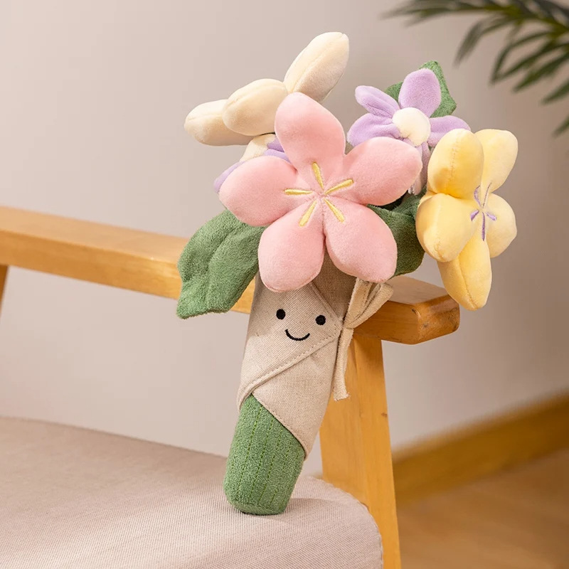 Cross-border New Fun Holding Flower Tulip Plush Toy Doll bouquet Girl Graduate Day Gift Doll