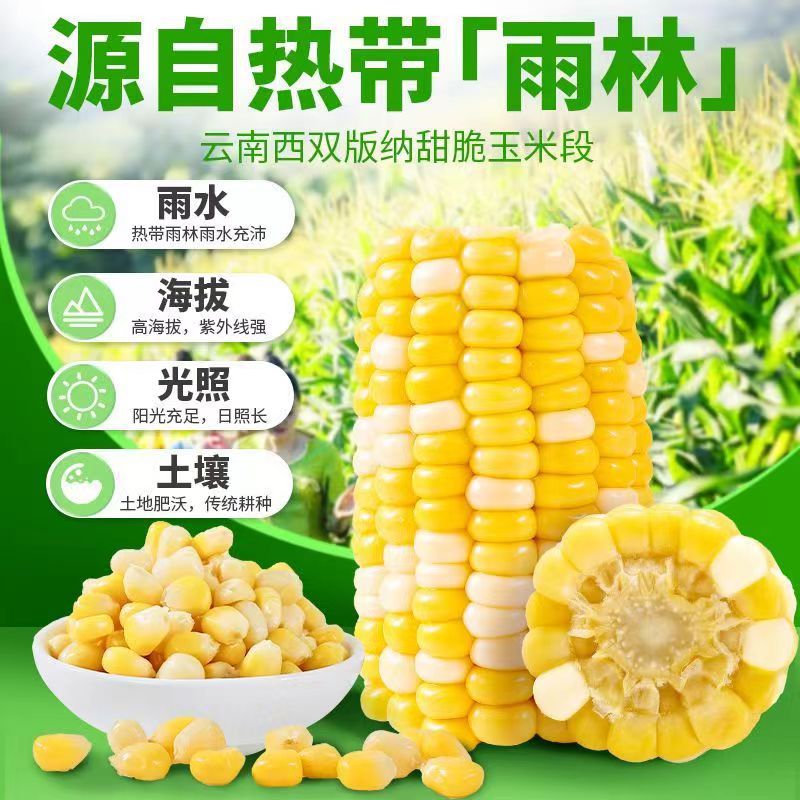 Yunnan Pinke fruit corn open bag instant vacuum packaging sweet corn section students office workers breakfast meal replacement food