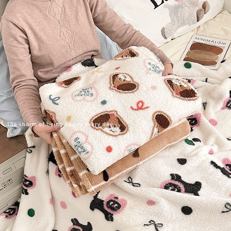 Ins Cute Blanket Office Warm Shawl Thickeneded Four-Season Sofa Nap Blanket Student Dormitory Air-Conditioned Blanket