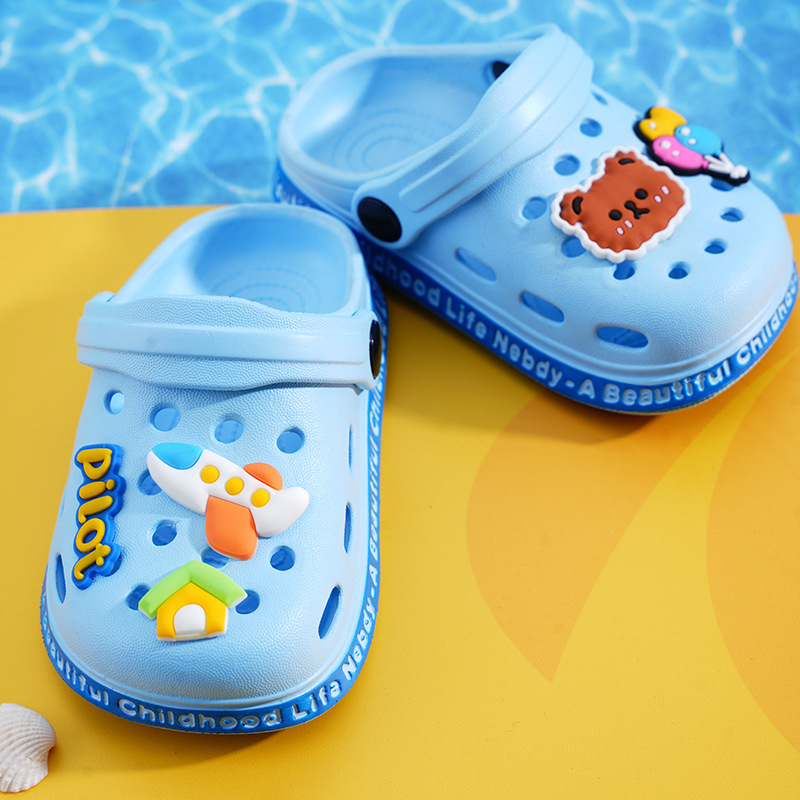 Children's Slippers Summer Boys' Non-slip Infant Bathing 2-7 Years Old Baby Baotou Cute Girls' Hole 2 Sandals
