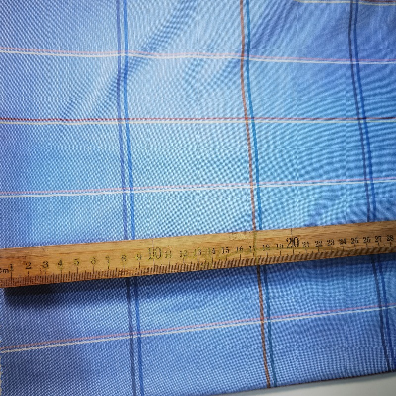 Cvc60 Cotton Oxford Textile Casual Men's and Women's Short-Sleeved Shirt Fabric School Uniform Plaid Shirt Fabric