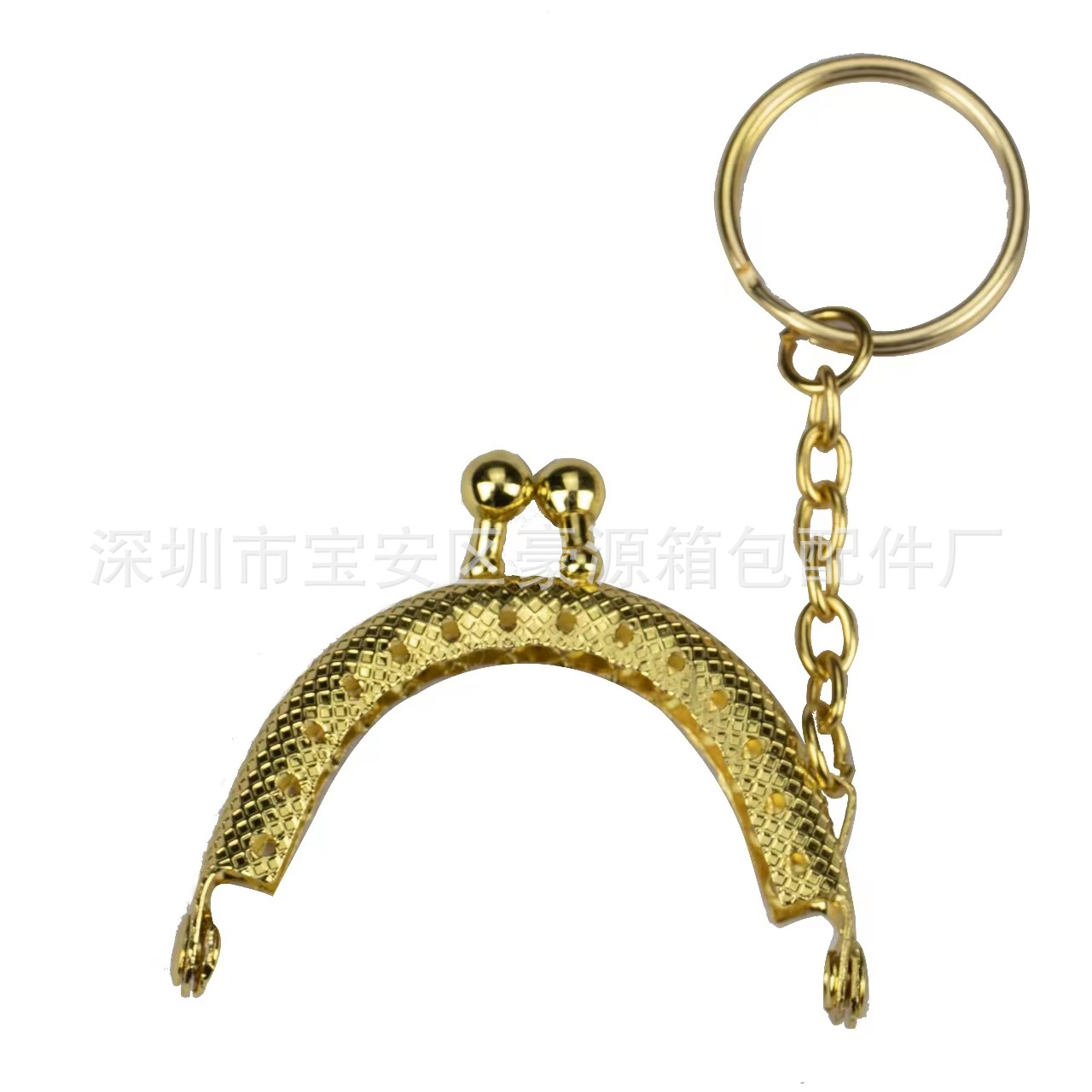 5cm semicircle lattice flower straight bead mouth gold key ring DIY coin purse mouth gold accessories