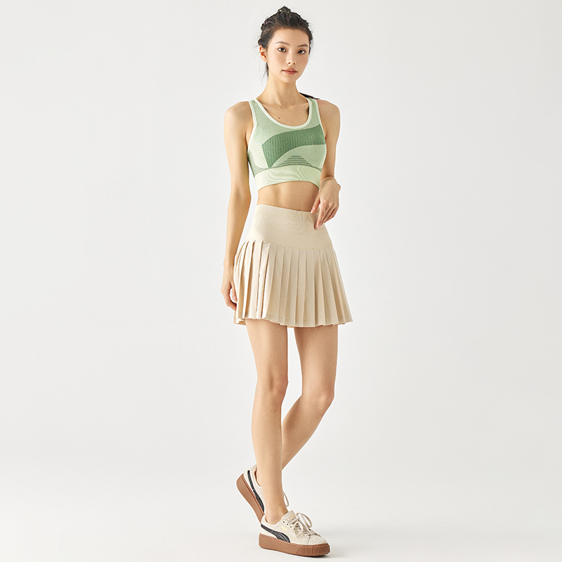 2025 Spring Versatile Anti-Exposure Fake Two-Piece Outer Wear Sun Protection Tennis Pleated Skirt Sports Skirt for Women