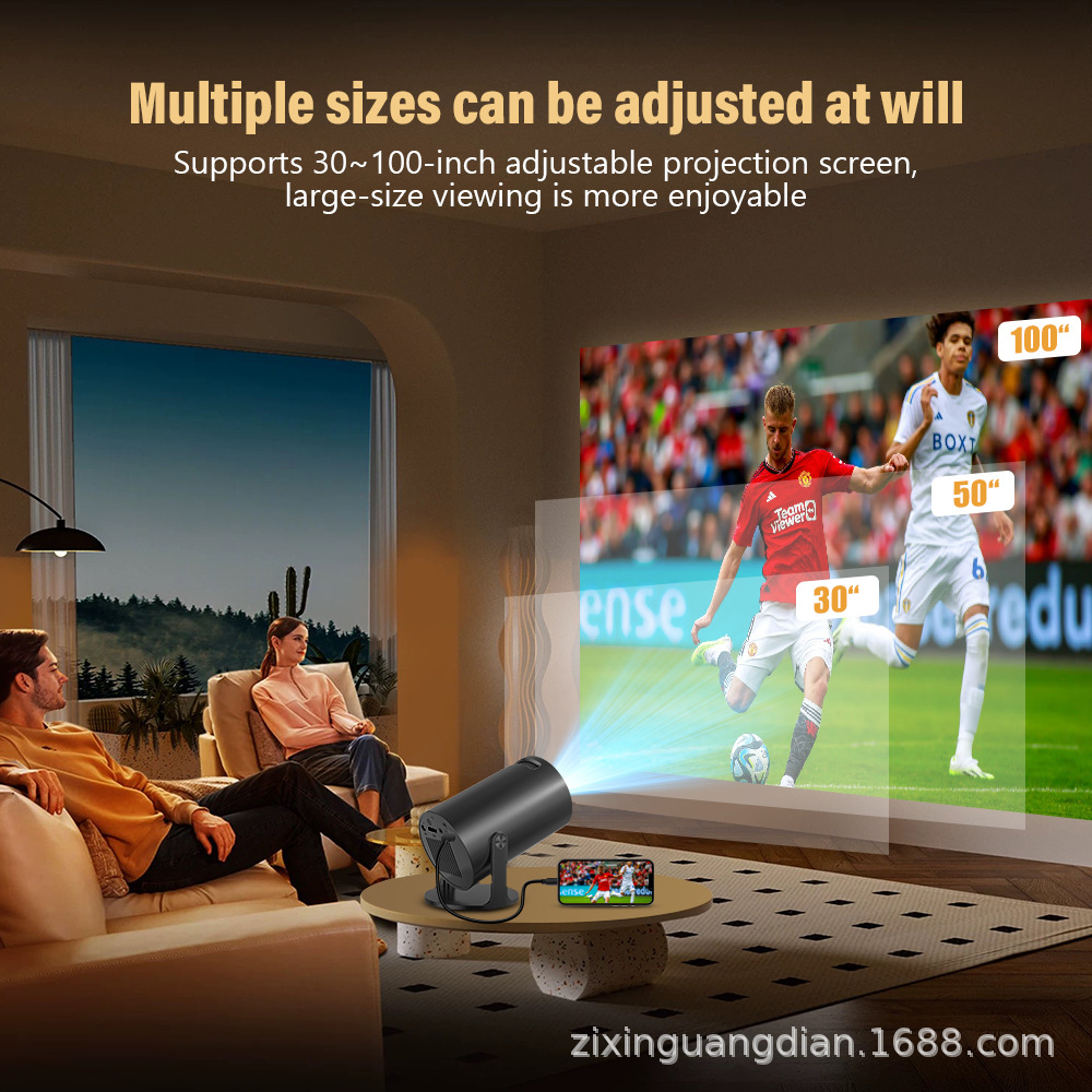 Cross-Border Overseas Version of the Popular Q200 Barrel Projector Small Home Bedroom Wall Projection Convenient Projector