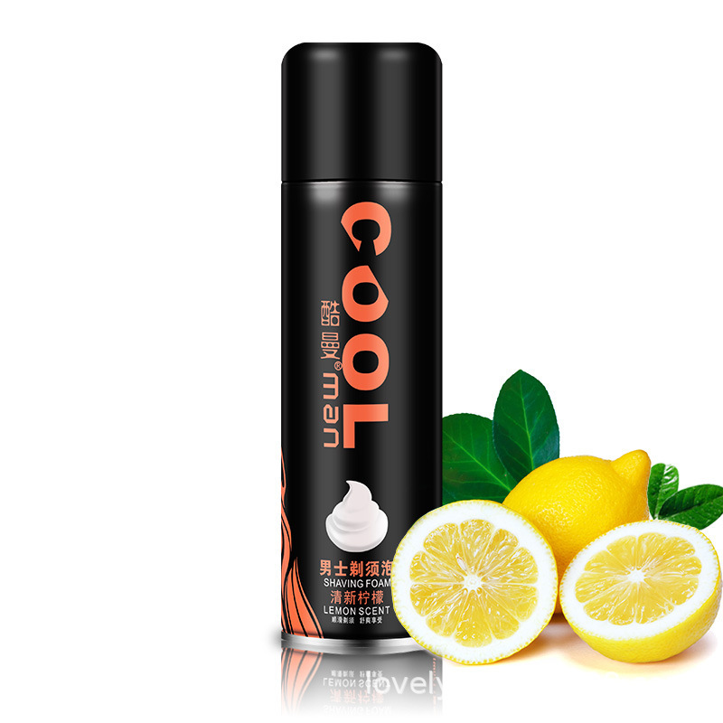Kuman hot selling 120ml fresh lemon mint men's shaving foam portable beard cream wholesale