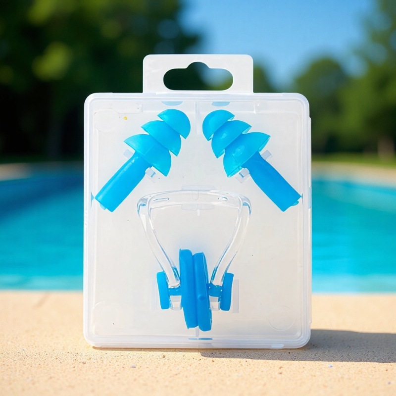 Оптовый набор зажимов для носа и беруш, защита от воды и шума, для плавания, фитнеса и сна, поддержка индивидуального логотипа