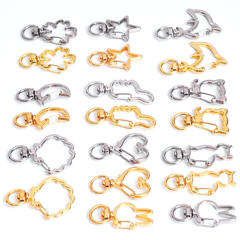 Special-Shaped Keychain Jewelry Accessories Crafts Connecting Buckle Heart-Shaped Key Ring Small Gift Pendant Hook Buckle
