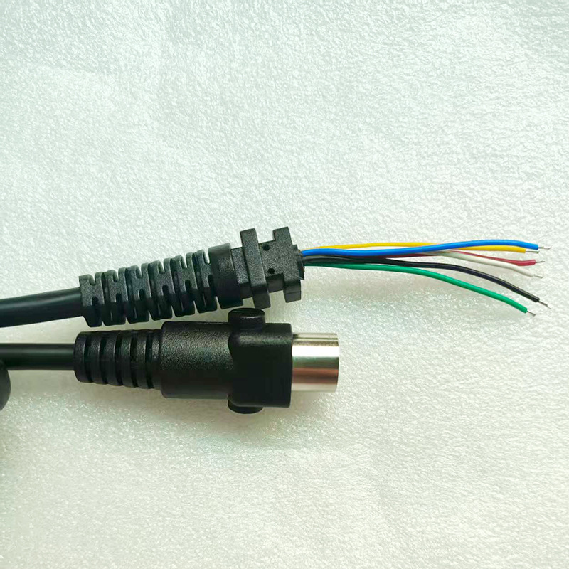 One-To-Two Seat Cushion Cable (Main Line) M12-6P Aviation Connector to Sr Long 1.8m Black Od:6.0