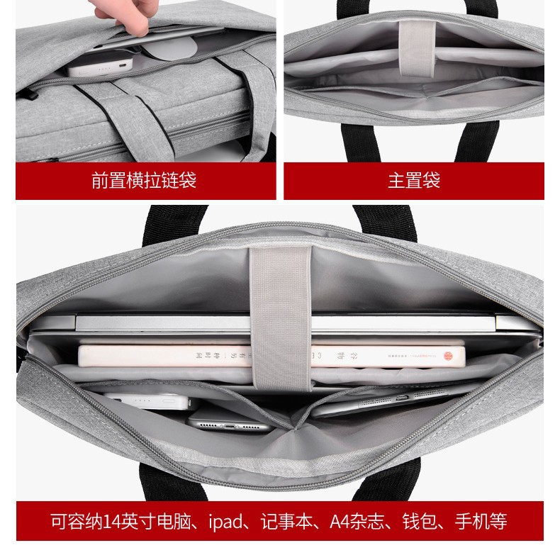 15.6inch Laptop Bag, Business Satchel, Water-Repellent Official Bag, Men's and Women's Office Bag, Printed Logo