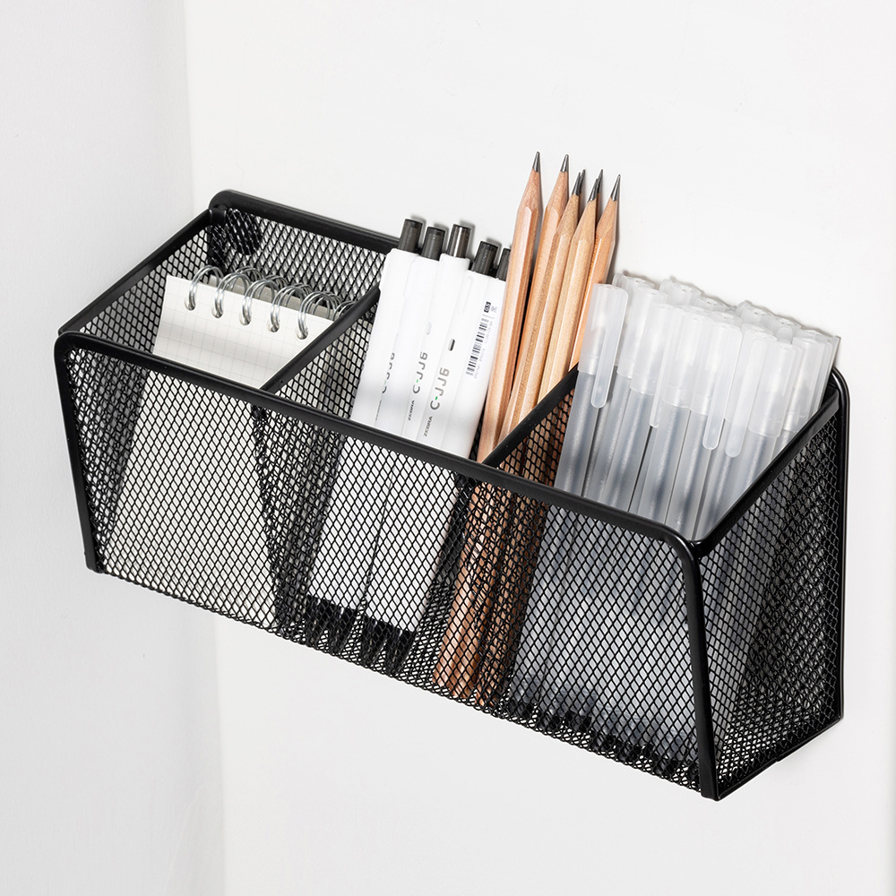 New multi-grid storage box metal desktop storage box cosmetics organizing box rectangular simple pen holder storage box