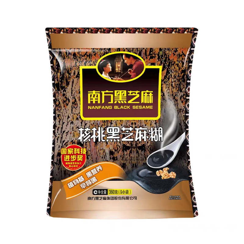 Southern Black Sesame Paste 360g/bag*9 Sachets Red Date Flavor Walnut Flavor Original Casual Breakfast Afternoon Tea Drink