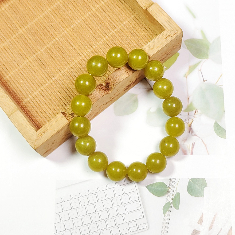Natural serpentine jade bracelet wholesale jade natural avocado color bracelet for men and women with high-grade white accessories