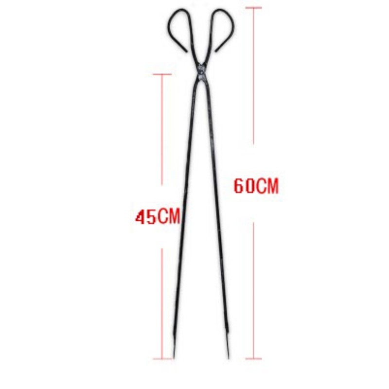 Old-fashioned fire tongs honeycomb coal iron tongs long handle Sanitation garbage clip household coal ball fire scissors coal clip barbecue charcoal tongs