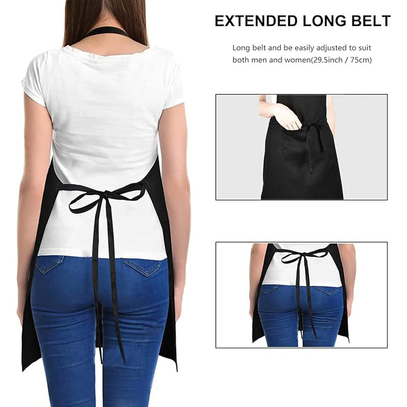 Amazon cross-border polyester cotton neck adjustable apron custom logo waterproof and oil-proof kitchen restaurant work clothes women