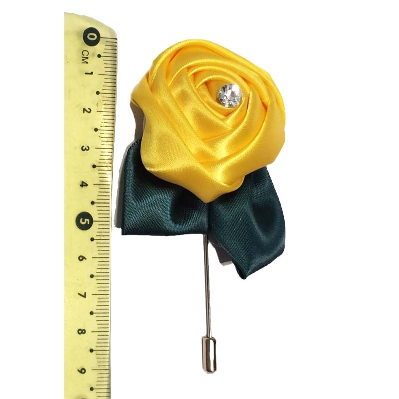 Large Diamond Rose Handmade Brooch Wedding One-word Long Pin Personality Evening Suit Clothing Accessories