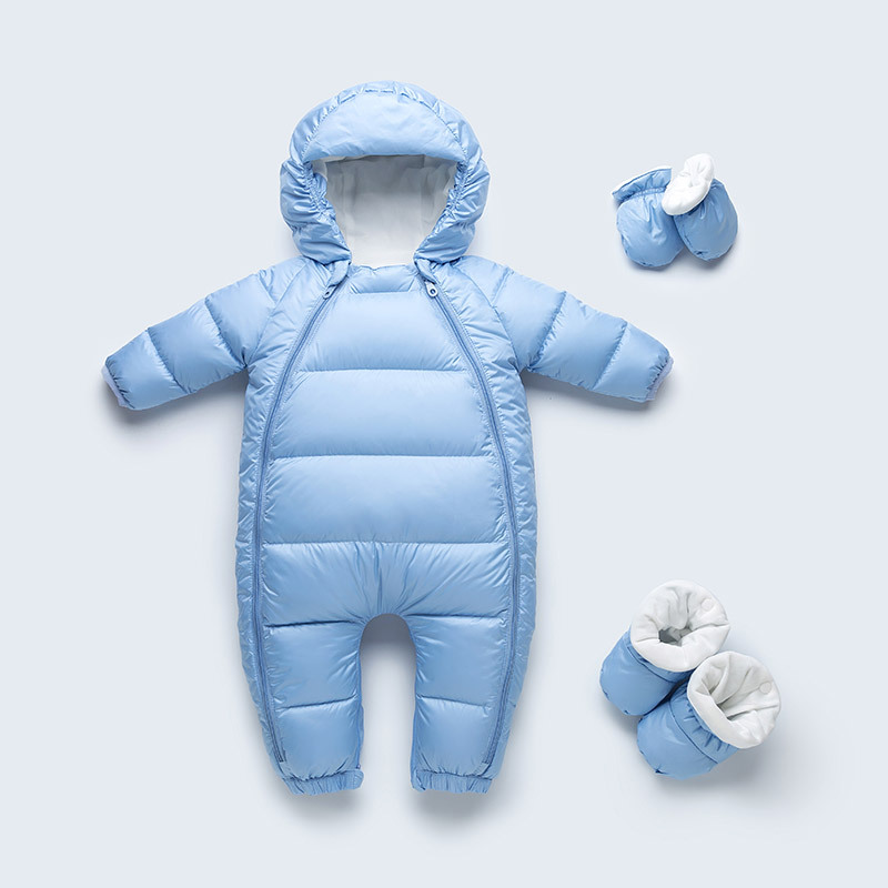 New Baby down Jacket Jumpsuit, Winter Baby Thickeneded Outing Clothes, Infant Warm Huggies, Rompers