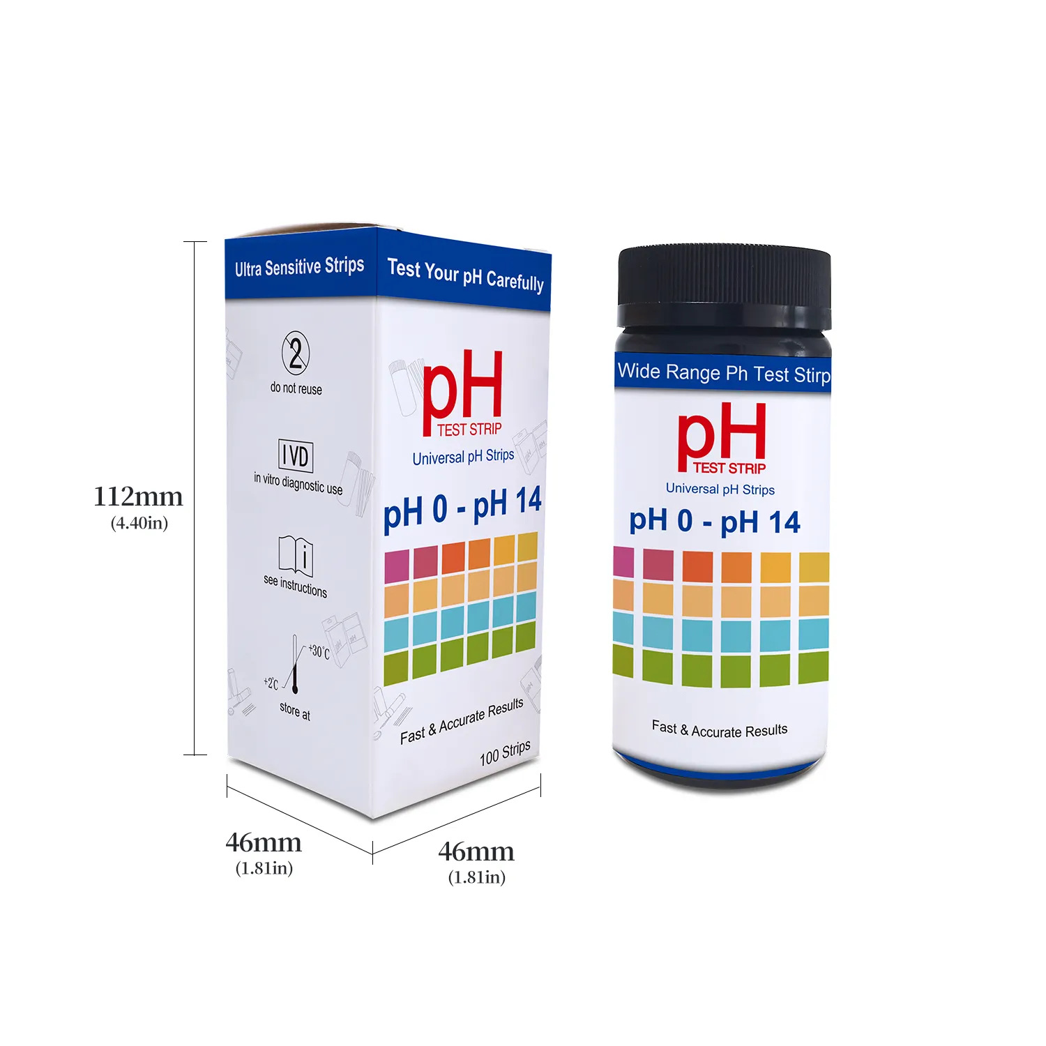 PH test strip urine water quality saliva pH test source factory cross-border export