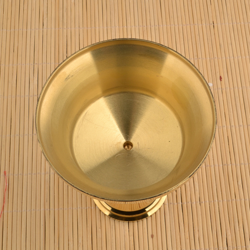 Liquid Butter Lamp Holder Buddha-worshiping Brass Butter Lamp Home-worshiping Butter Lamp Base Candle Changming Lamp Candle Holder