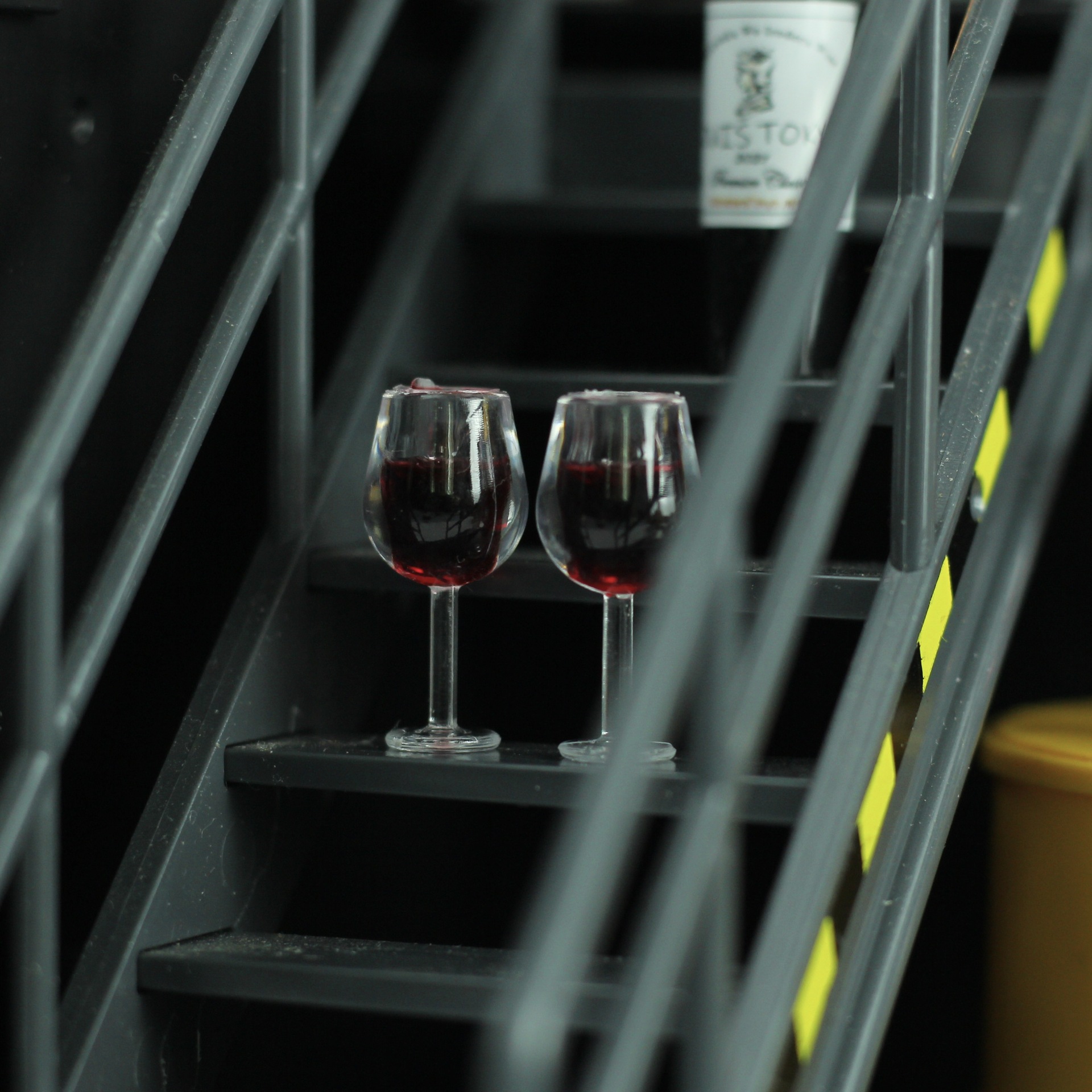 12-Point Dollhouse Accessories Simulation Mini Food Toy Bar Red Wine Goblet Toy Pretend Play Red Wine Bottle Decoration