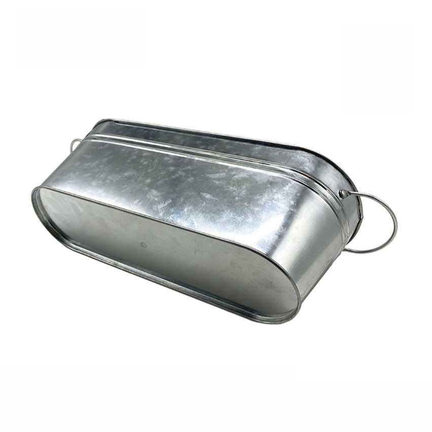 Iron Barrel Galvanized Metal Pastoral Planting Succulent Potted Flower Pot Flower Pot Crafts Satchel Small Iron Barrel