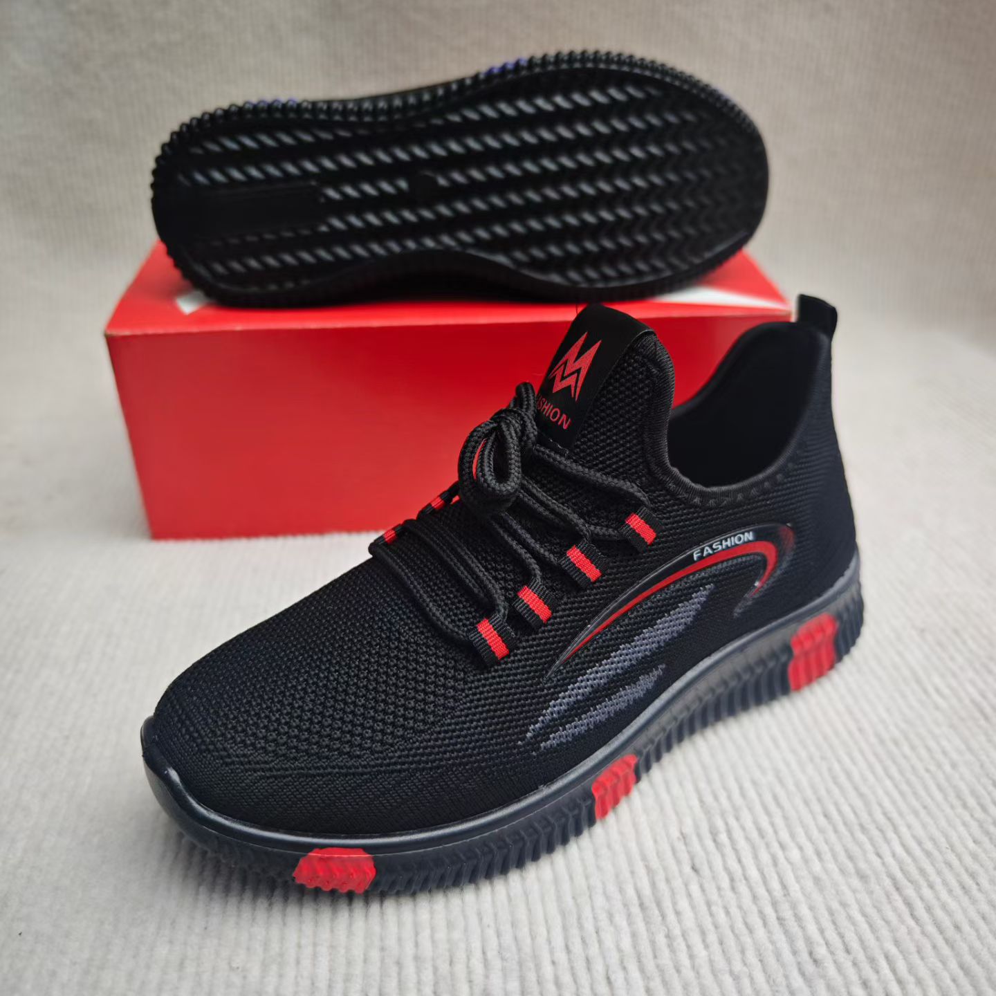 New Polyurethane Women's Fly-Knit Soft-Soled Breathable Old Beijing Cloth Shoes Women's Casual Sports Lace-Up Single Shoes Wholesale