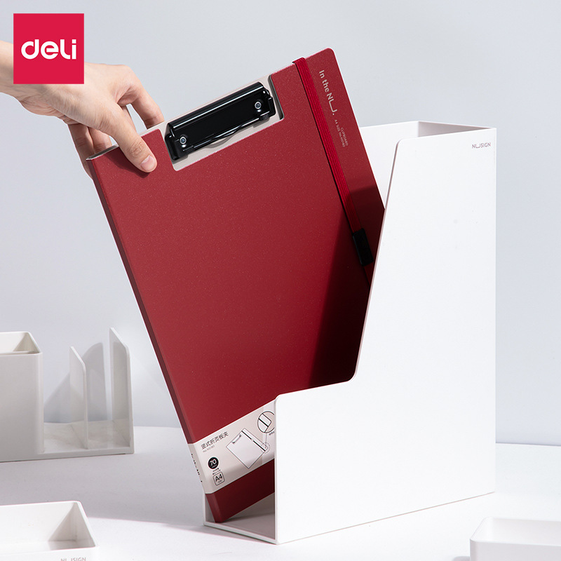 Deli Ns180 New Sai Vertical Folding Board Clip A4 Folder Information Folder Menu Flip Writing Board Clip Stationery