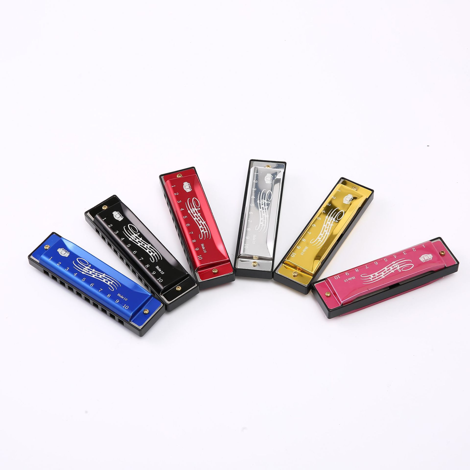 10-hole titanium metal harmonica playing educational toys children beginners students use adult self-taught entry musical instruments