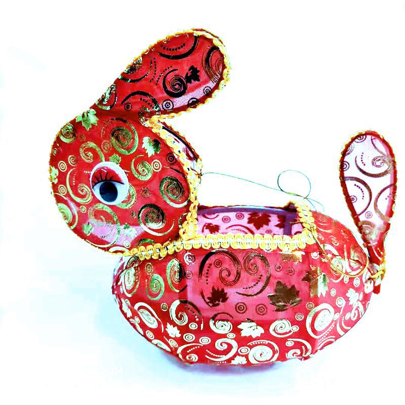 Spring Festival Lantern Festival Portable Lantern Diy Retro Traditional Rabbit Lamp Chinese Style Handmade Rabbit Toy Lantern Batch