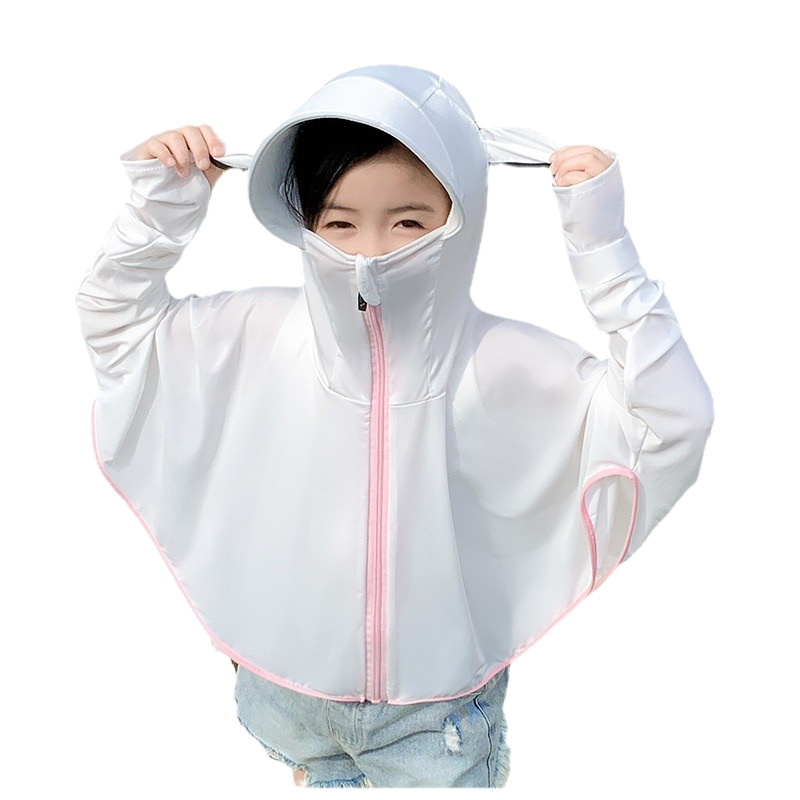 Children's Sun Protection Clothing Summer Thin Ice Silk Sun Protection Clothing for Boys and Girls Anti-Uv Baby Cute Breathable Blouse Jacket